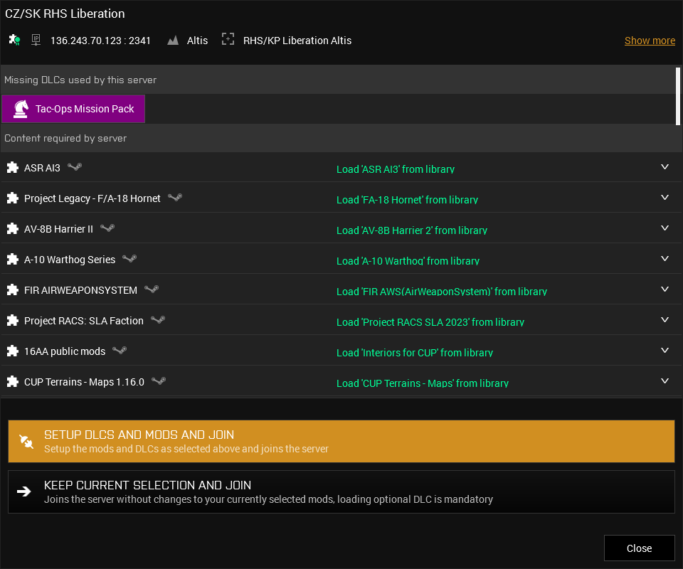 Required mods list in launcher